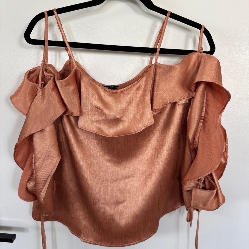 Guess Copper Ruffled Blouse - Picture 2 of 6